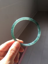 Load image into Gallery viewer, 56.7mm Certified Type A 100% Natura dark blue/green/gray/black Guatemala slim round cut Jadeite bangle PJ101-5614
