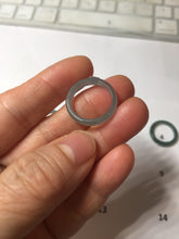 Load image into Gallery viewer, 15.5mm size 4 3/4 100% natural type A icy watery green/blue icy watery Guatemala jadeite jade band ring group PA220
