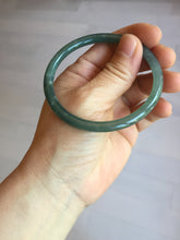 Load image into Gallery viewer, 56.5mm Certified Type A 100% Natural icy watery green/blue/black/gray slim round cut Guatemala Jadeite bangle PC67-7027
