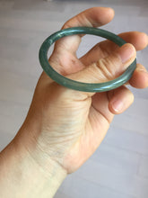 Load image into Gallery viewer, 56.5mm Certified Type A 100% Natural icy watery green/blue/black/gray slim round cut Guatemala Jadeite bangle PC67-7027
