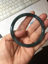 Load image into Gallery viewer, 59.8mm Certified Type A 100% Natural light green/blue/gray Guatemala slim round cut Jadeite bangle PJ16-9684
