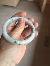 Load image into Gallery viewer, 56.3mm certified 100% natural Type A dark green/purple/white with green floating flowers jadeite jade bangle PB231-2823
