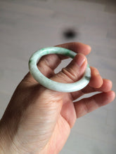 Load image into Gallery viewer, 35-38mm Type A 100% Natural sunny green/white Jadeite Jade kids bangle /scarf button group BF100
