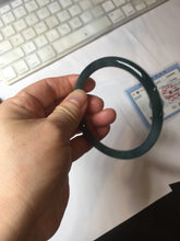 Load image into Gallery viewer, 59.8mm Certified Type A 100% Natural light green/blue/gray Guatemala slim round cut Jadeite bangle PJ16-9684
