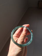 Load image into Gallery viewer, 56.7mm Certified Type A 100% Natura dark blue/green/gray/black Guatemala slim round cut Jadeite bangle PJ101-5614
