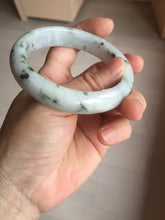 Load image into Gallery viewer, 56.3mm certified 100% natural Type A dark green/purple/white with green floating flowers jadeite jade bangle PB231-2823

