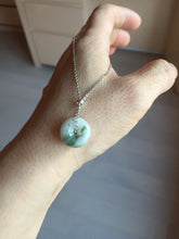 Load image into Gallery viewer, Type A 100% Natural dark green white forest Jadeite Safety Guardian Button donuts pendant BG206

