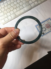 Load image into Gallery viewer, 59.8mm Certified Type A 100% Natural light green/blue/gray Guatemala slim round cut Jadeite bangle PJ16-9684

