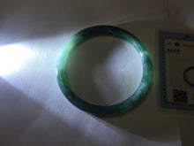 Load image into Gallery viewer, 59.8mm Certified Type A 100% Natural light green/blue/gray Guatemala slim round cut Jadeite bangle PJ16-9684
