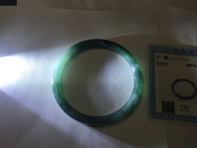Load image into Gallery viewer, 59.8mm Certified Type A 100% Natural light green/blue/gray Guatemala slim round cut Jadeite bangle PJ16-9684

