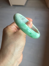 Load image into Gallery viewer, 56mm certified 100% natural Type A sunny green white jadeite bangle PD147-6264
