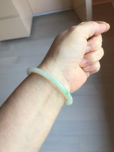 Load image into Gallery viewer, 50mm certified  100% natural Type A icy watery sunny green/purple/gary oval jadeite jade bangle PA158-2886
