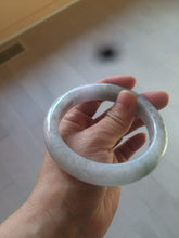 Load image into Gallery viewer, 61.8 mm certified type A 100% Natural light green/white/purple chubby Jadeite Jade bangle BH44-2807
