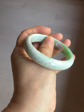 Load image into Gallery viewer, 56mm certified 100% natural Type A sunny green white jadeite bangle PD147-6264
