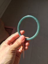 Load image into Gallery viewer, 56.5mm Certified Type A 100% Natura dark blue/green/gray/black Guatemala slim round cut Jadeite bangle PJ98-2453
