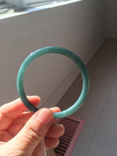 Load image into Gallery viewer, 56.5mm Certified Type A 100% Natura dark blue/green/gray/black Guatemala slim round cut Jadeite bangle PJ98-2453
