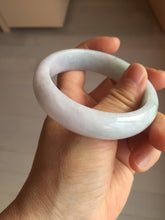 Load image into Gallery viewer, 54.6mm certified 100% natural Type A light gray white purple chubby jadeite jade bangle PH150-4758
