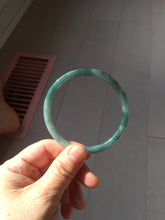 Load image into Gallery viewer, 55mm Certified Type A 100% Natural dark green/blue/gray with Guatemala slim round cut Jadeite bangle PJ94-2434
