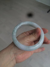 Load image into Gallery viewer, 61.8 mm certified type A 100% Natural light green/white/purple chubby Jadeite Jade bangle BH44-2807
