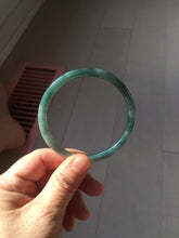 Load image into Gallery viewer, 55mm Certified Type A 100% Natural dark green/blue/gray with Guatemala slim round cut Jadeite bangle PJ94-2434
