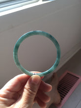 Load image into Gallery viewer, 55mm Certified Type A 100% Natural dark green/blue/gray with Guatemala slim round cut Jadeite bangle PJ94-2434
