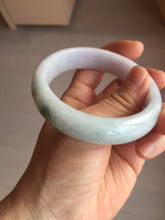 Load image into Gallery viewer, 54.6mm certified 100% natural Type A light gray white purple chubby jadeite jade bangle PH150-4758
