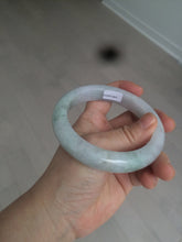 Load image into Gallery viewer, 61.8 mm certified type A 100% Natural light green/white/purple chubby Jadeite Jade bangle BH44-2807
