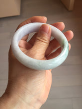Load image into Gallery viewer, 54.6mm certified 100% natural Type A light gray white purple chubby jadeite jade bangle PH150-4758
