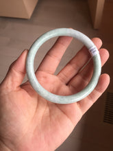 Load image into Gallery viewer, 64mm Certified Type A 100% Natural light green white round cut Jadeite Jade bangle BH93-(1935)
