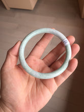 Load image into Gallery viewer, 64mm Certified Type A 100% Natural light green white round cut Jadeite Jade bangle BH93-(1935)

