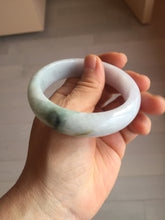 Load image into Gallery viewer, 54.6mm certified 100% natural Type A light gray white purple chubby jadeite jade bangle PH150-4758
