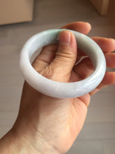 Load image into Gallery viewer, 54.6mm certified 100% natural Type A light gray white purple chubby jadeite jade bangle PH150-4758
