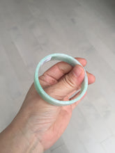 Load image into Gallery viewer, 52mm Certified Type A 100% Natural sunny green white square Jadeite Jade bangle AJ71-1346
