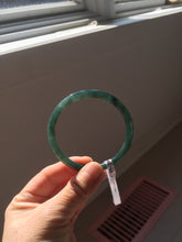 Load image into Gallery viewer, 55mm Certified Type A 100% Natural dark green/blue/gray with Guatemala slim round cut Jadeite bangle PJ94-2434
