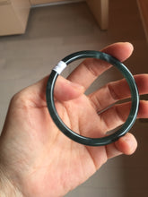 Load image into Gallery viewer, 58mm Certified Type A 100% Natural dark green/blue/gray/black gradient Guatemala slim round cut Jadeite bangle PE88-5516
