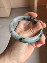 Load image into Gallery viewer, 57.2mm certified 100% natural Type A dark green black purple white Blooming Ink(水墨花开) jadeite jade bangle PB293-0507
