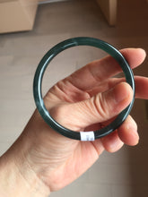 Load image into Gallery viewer, 58mm Certified Type A 100% Natural dark green/blue/gray/black gradient Guatemala slim round cut Jadeite bangle PE88-5516
