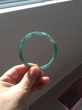 Load image into Gallery viewer, 55mm Certified Type A 100% Natural dark green/blue/gray with Guatemala slim round cut Jadeite bangle PJ94-2434
