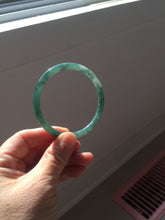 Load image into Gallery viewer, 55mm Certified Type A 100% Natural dark green/blue/gray with Guatemala slim round cut Jadeite bangle PJ94-2434
