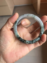 Load image into Gallery viewer, 57.2mm certified 100% natural Type A dark green black purple white Blooming Ink(水墨花开) jadeite jade bangle PB293-0507
