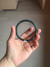 Load image into Gallery viewer, 58mm Certified Type A 100% Natural dark green/blue/gray/black gradient Guatemala slim round cut Jadeite bangle PE88-5516
