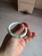 Load image into Gallery viewer, 35-38mm Type A 100% Natural sunny green/white Jadeite Jade kids bangle /scarf button group BF100
