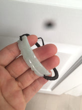 Load image into Gallery viewer, 100% natural type A yellow/white/green carved feather jadeite jade braided adjustable slider bracelet AX39
