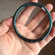 Load image into Gallery viewer, 62mm Certified Type A 100% Natural light green/blue/gray Guatemala slim round cut Jadeite bangle PE87-5527
