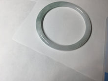 Load image into Gallery viewer, 59.5mm 100% natural certified light green/white round cut slim jadeite jade bangle BL43-1824
