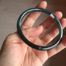 Load image into Gallery viewer, 62mm Certified Type A 100% Natural light green/blue/gray Guatemala slim round cut Jadeite bangle PE87-5527
