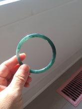Load image into Gallery viewer, 55mm Certified Type A 100% Natural dark green/blue/gray with Guatemala slim round cut Jadeite bangle PJ94-2434
