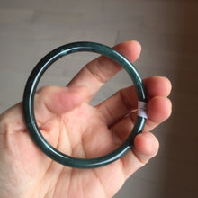 Load image into Gallery viewer, 62mm Certified Type A 100% Natural light green/blue/gray Guatemala slim round cut Jadeite bangle PE87-5527
