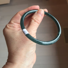 Load image into Gallery viewer, 62mm Certified Type A 100% Natural light green/blue/gray Guatemala slim round cut Jadeite bangle PE87-5527

