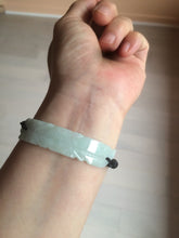 Load image into Gallery viewer, 100% natural type A yellow/white/green carved feather jadeite jade braided adjustable slider bracelet AX39
